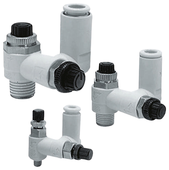 SMC ASD Series Threaded Speed Controller, R 3/8 Male Inlet Port x 8mm Tube Outlet Port