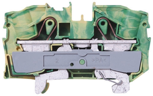 WAGO 2016-1207 TOPJOB S, 2016 Series Green/Yellow, 16mm², Single-Level, Push-In Cage Clamp Termination, ATEX, IECEx