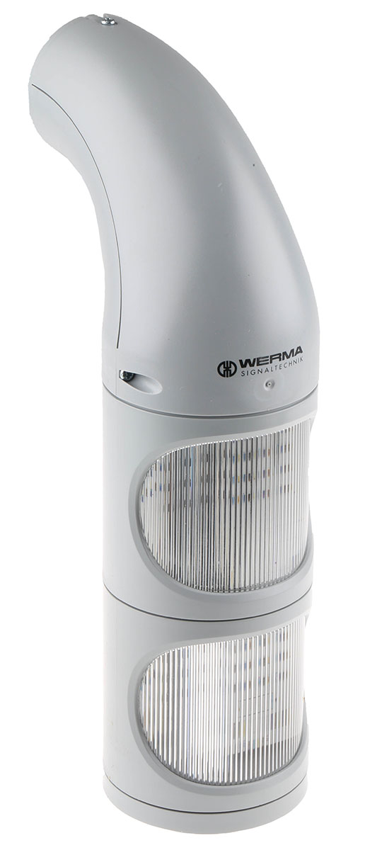 Werma 894 Series Clear Signal Tower, 2 Lights, 115 → 230 V ac, Tube, Wall Mount