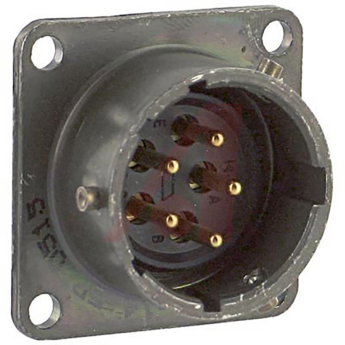 Amphenol Socapex, PT, Copper Alloy 5 Way Panel Mount MIL Spec Circular Connector ReceptacleGreen, Pin Contacts,Shell
