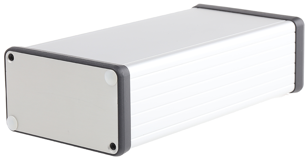 Hammond 1455 Series Silver Anodised Aluminium Enclosure, IP54, Silver Anodized Lid, 160 x 78 x 43mm