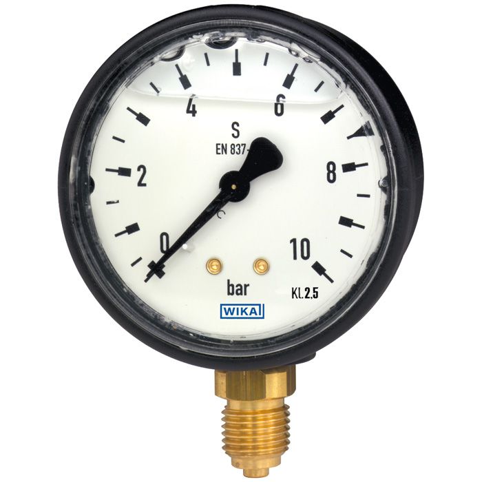 WIKA G 1/4 Analogue Pressure Gauge 10bar Back Entry 63mm Outside Diameter