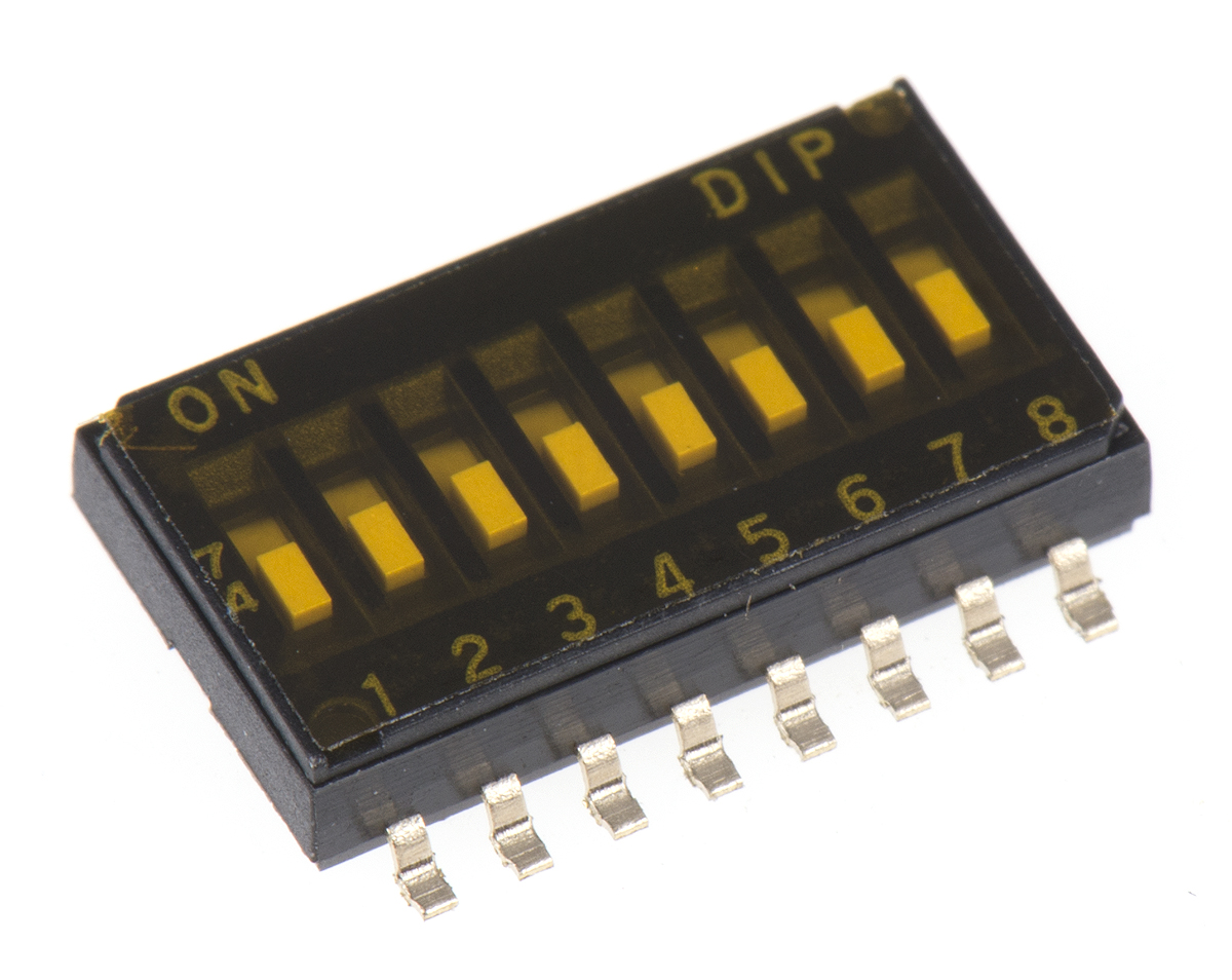 APEM 8 Way Surface Mount DIP Switch SPST, Flush Slide Actuator