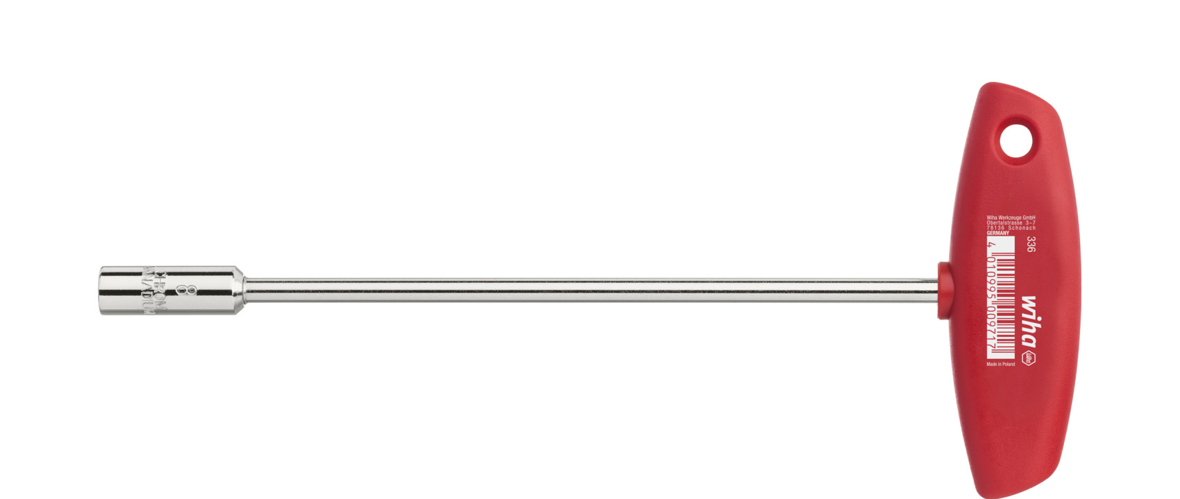 Wiha Hex Nut Driver, 10 mm Tip, 125 mm Blade, 157 mm Overall