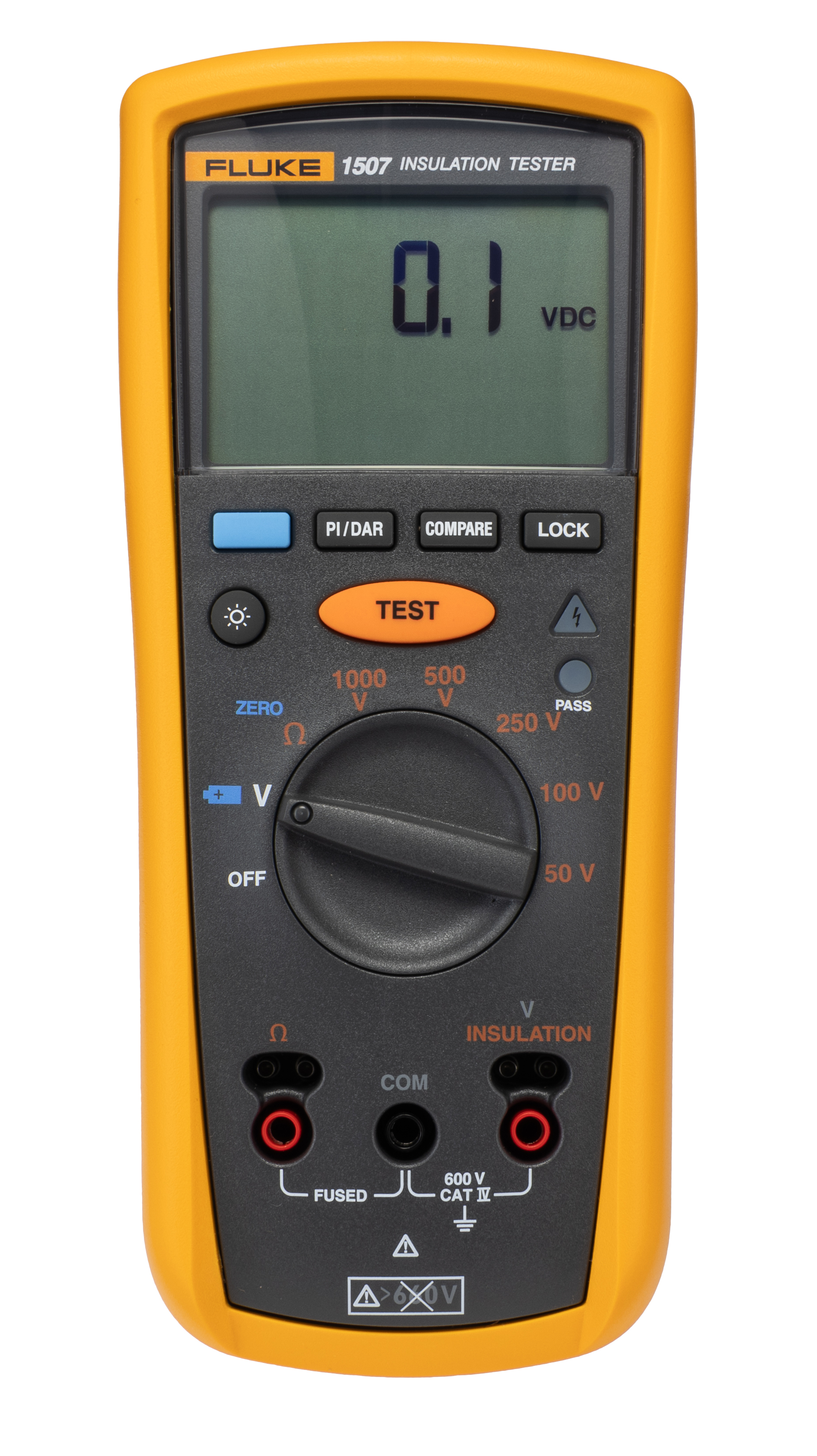 Fluke 1507 Insulation & Continuity Tester, 50V Min, 1000V Max, 10GΩ Max, CAT III 600V - RS Calibration
