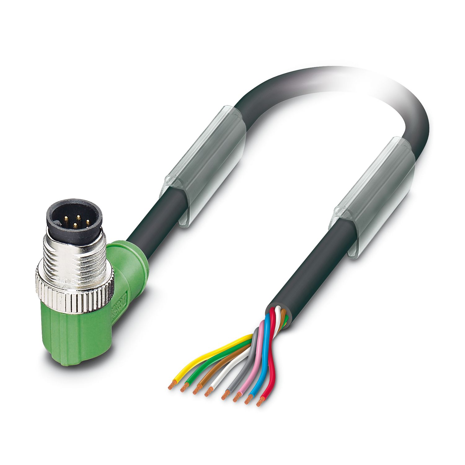 Phoenix Contact Male 8 way M12 to Free End Sensor Actuator Cable, 1.5 m