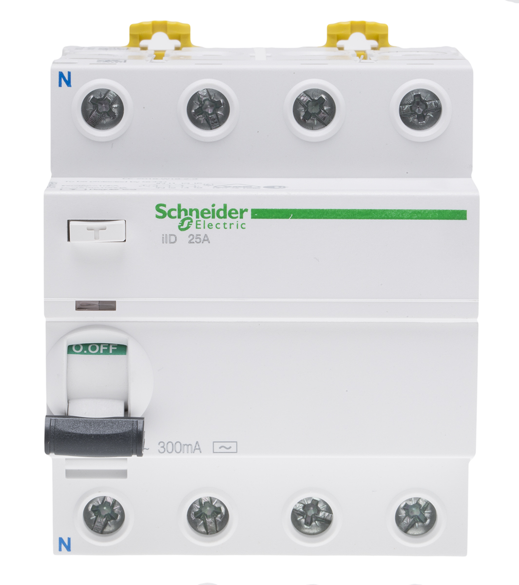 Schneider Electric iID RCCB, 25A, 4 Pole, 300mA, 380 → 415V ac