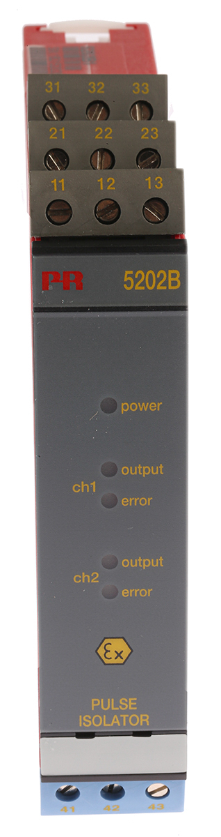 PR Electronics 2 Channel Galvanic Barrier, Pulse Isolator, Relay Output, ATEX, IECEx