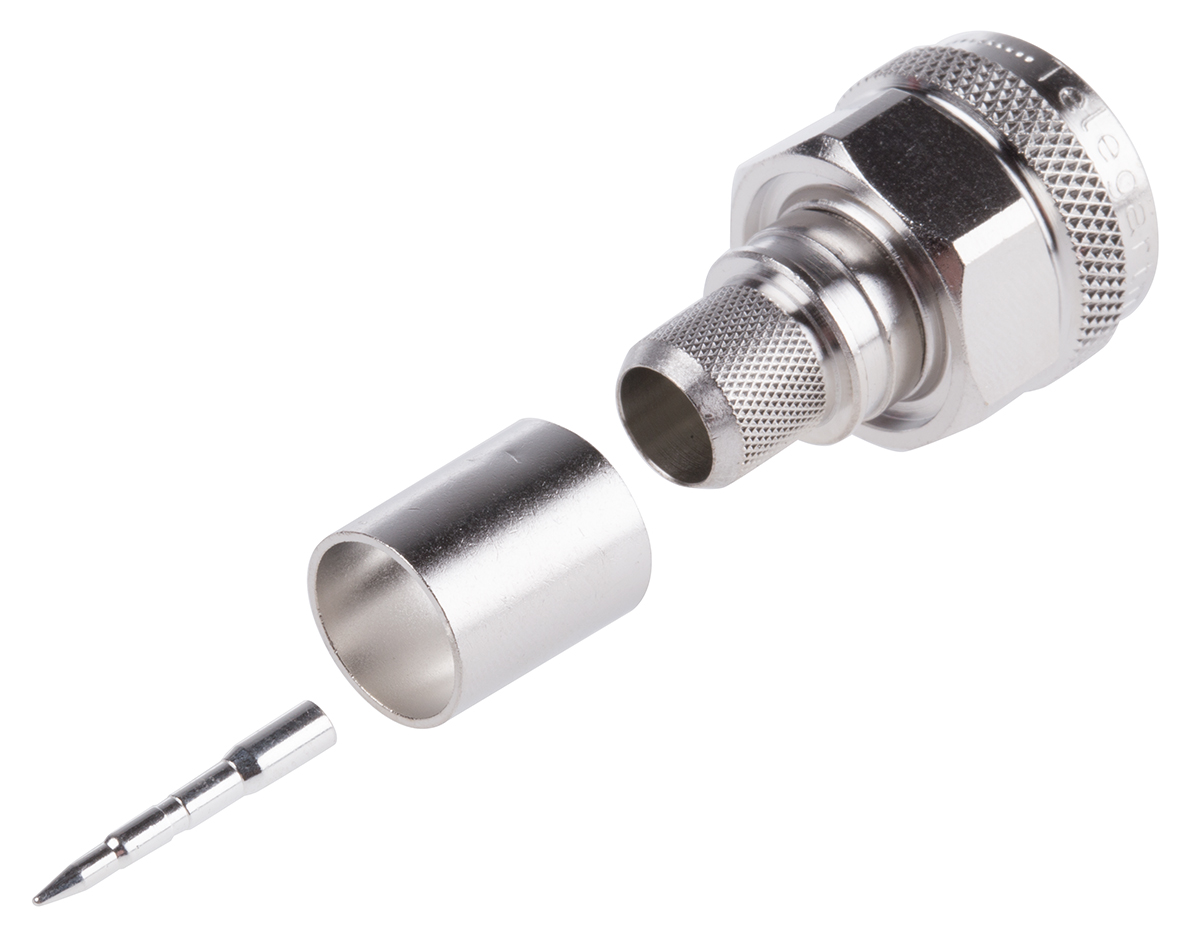 Telegartner, Plug Cable Mount N Connector, 50Ω, Crimp Termination, Straight Body