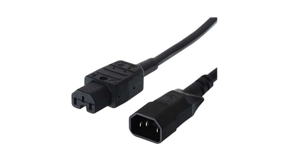 B3 Cable Solutions Power 1.5 mm² Power Cable, Black Polyvinyl Chloride PVC, 1.5m
