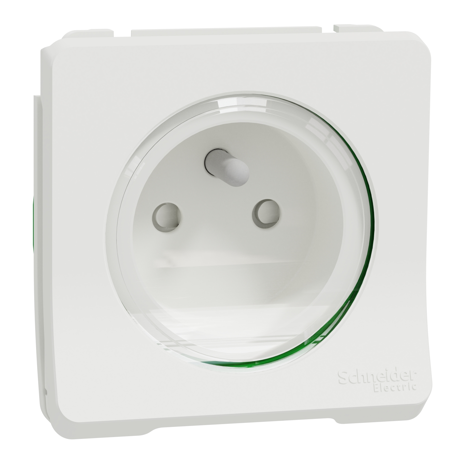 Schneider Electric White 1 Gang Plug Socket, 2 Poles, 16A, French 2P, Indoor, Outdoor Use