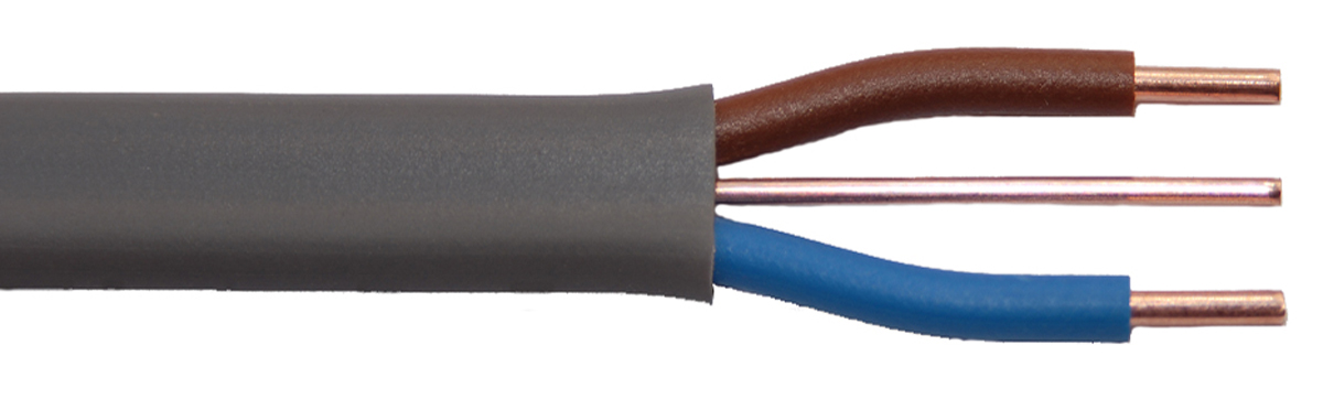 Prysmian Twin & Earth 4 mm² 2+E Core Power Cable, Grey PVC, 50m