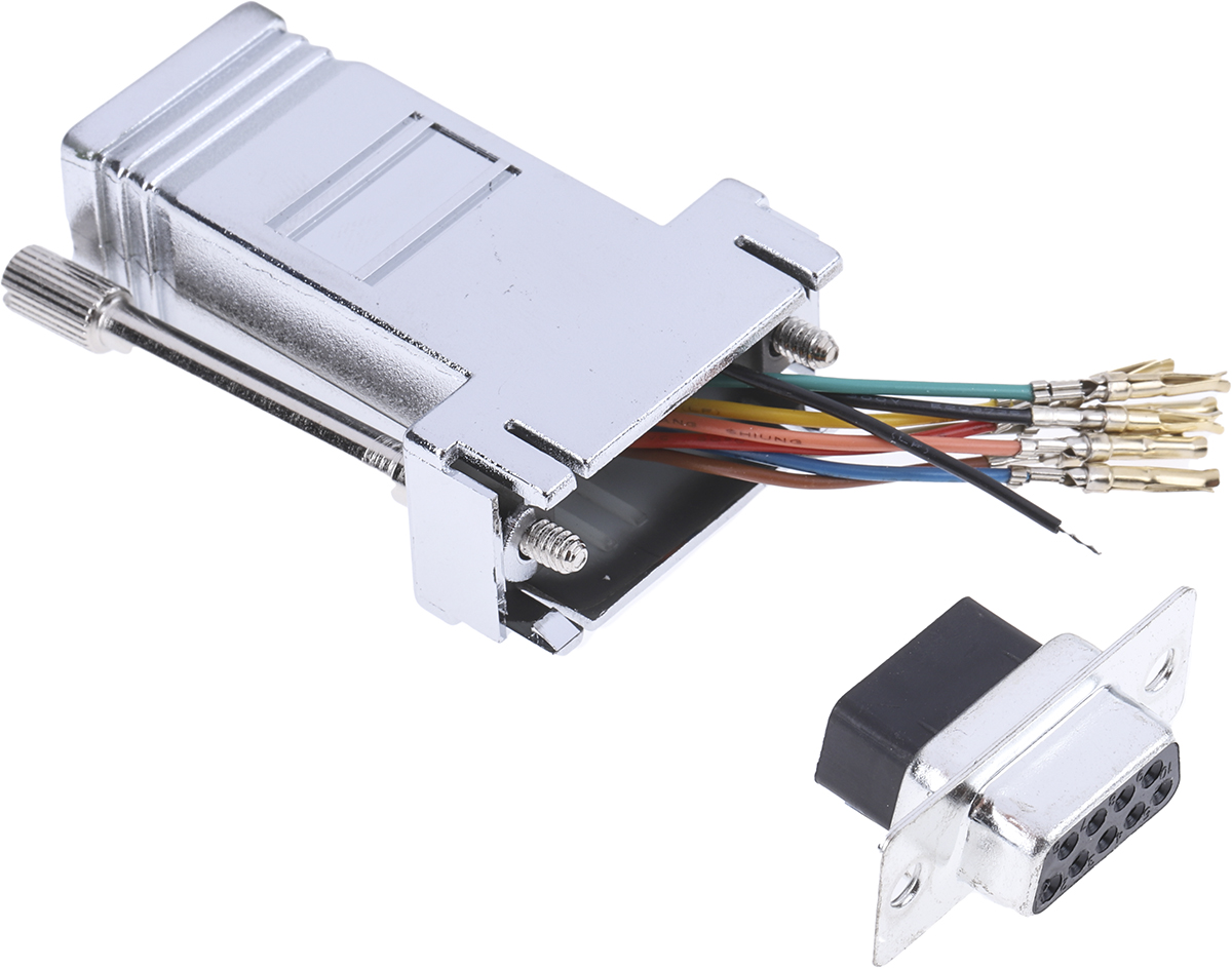 RS PRO D Sub Adapter Female 9 Way D-Sub to Female RJ45