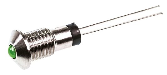 Marl Green Panel Mount Indicator, 2.8V, 6mm Mounting Hole Size