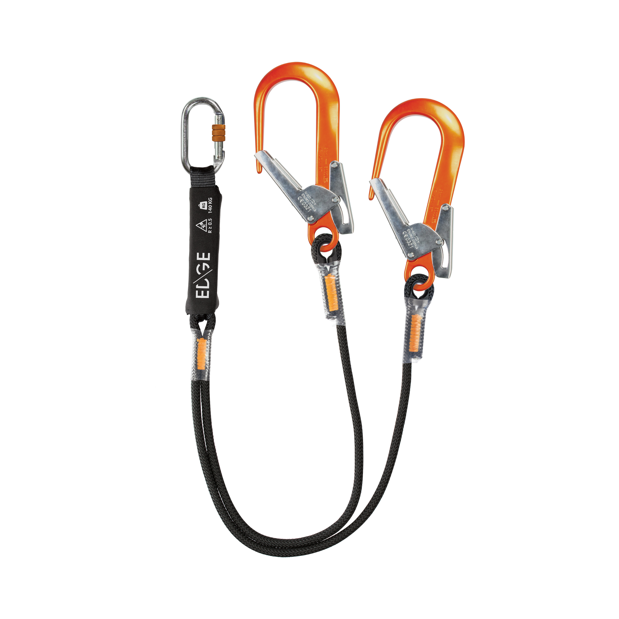 NEOFEU 1m Fall Arrest Fall Arrest Lanyard Screw Gate Locking Carabiner Twin