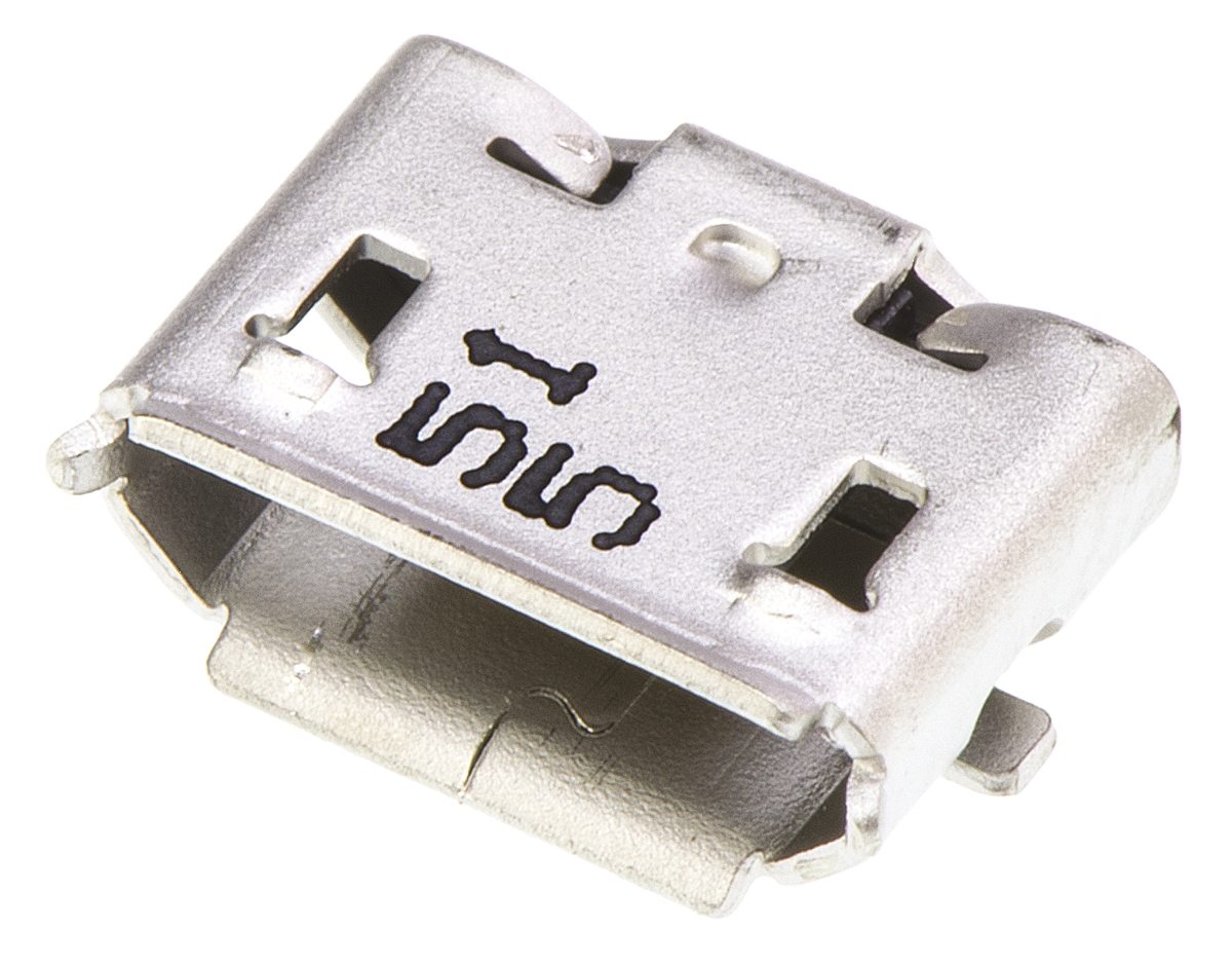 Molex Right Angle, SMT, Socket- Single Port Type Micro B 2.0 USB Connector