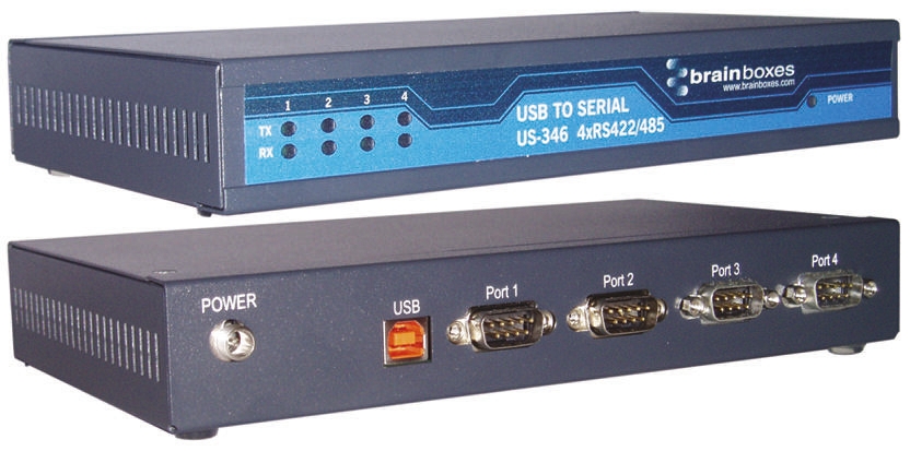 Brainboxes RS422, RS485 USB B Female to D-sub, 9 Pin Male Interface Converter