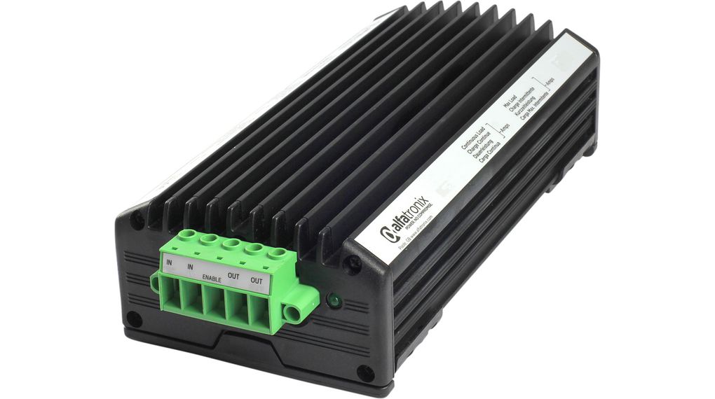 Alfatronix PV DC-DC Converter, 12V dc/ 60A Output, 17-32 VDC Input, 600W, Snap On, +80°C Max Temp -25°C Min Temp