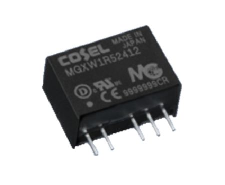 Cosel MGXW1R5 DC-DC Converter, ±12V dc/ 65mA Output, 6 → 60 V dc Input, 1.56W, Through Hole, +85°C Max Temp