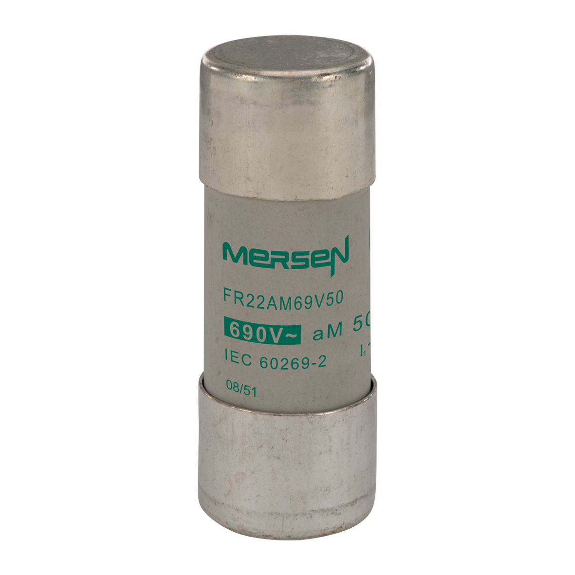 Mersen 50A Ceramic Cartridge Fuse, 22 x 58mm