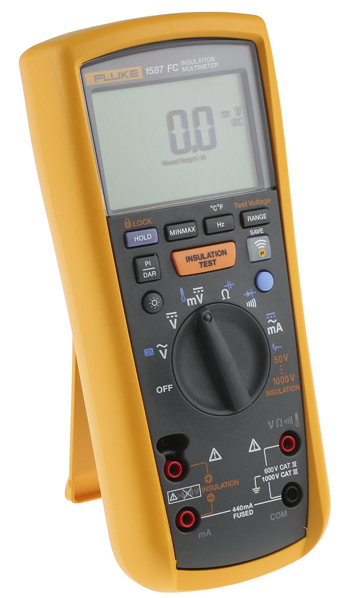 Fluke 1587 Insulation Tester, 50V Min, 1000V Max, 2GΩ Max, CAT III 1000V - UKAS Calibration
