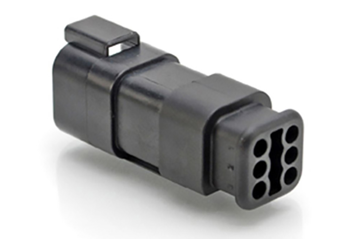 Amphenol Industrial, AT Automotive Connector Socket Black Cable Mount 6 Way, Crimp Termination AT04-6P-SR01BLK