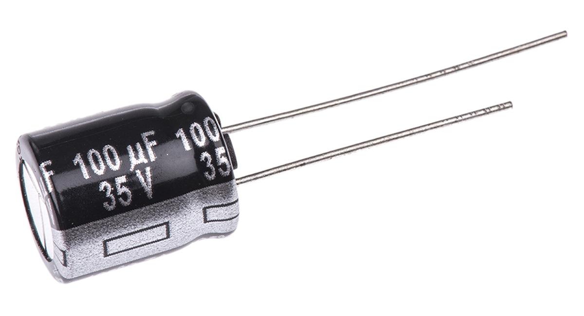 Panasonic 100μF Aluminium Electrolytic Capacitor 35V dc, Radial, Through Hole - EEUTA1V101