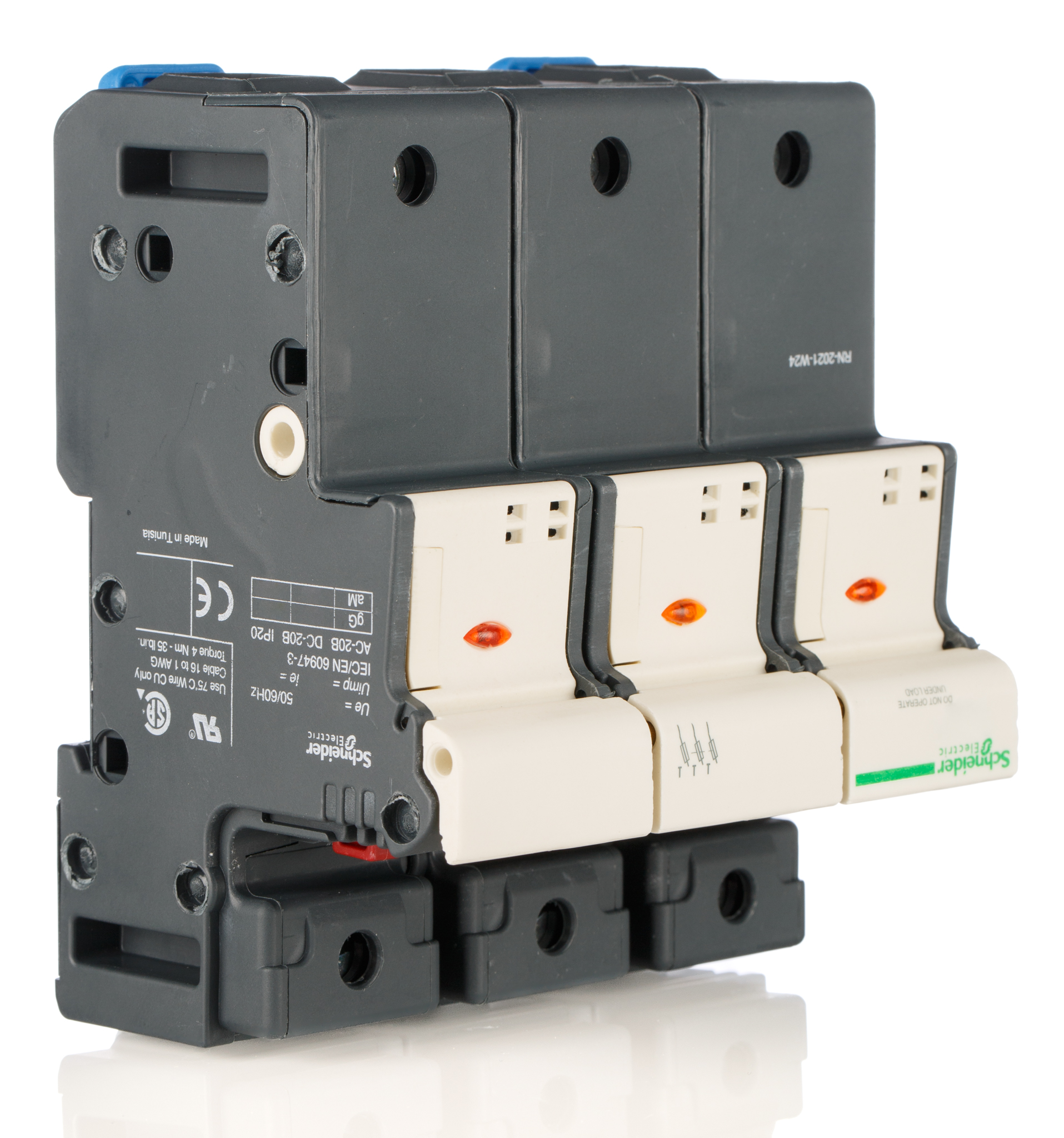 Schneider Electric 125A Rail Mount Fuse Holder for 22 x 58mm Fuse, 3P, 690V ac
