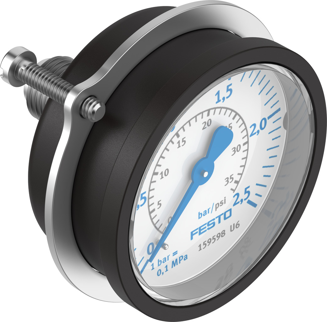 Festo G 1/4 Analogue Pressure Gauge 2.5bar Back Entry