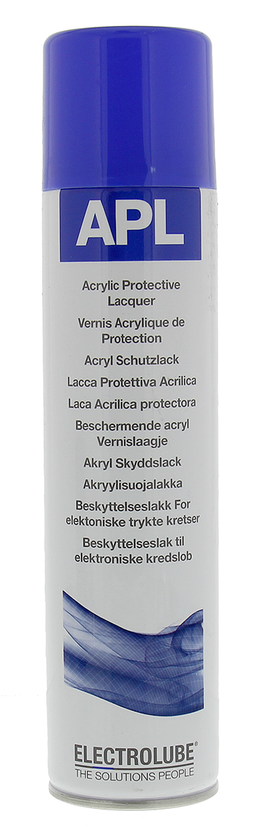 Electrolube Transparent Acrylic Resin Conformal Coating, 400 ml Aerosol, -55°C min, +125°C max