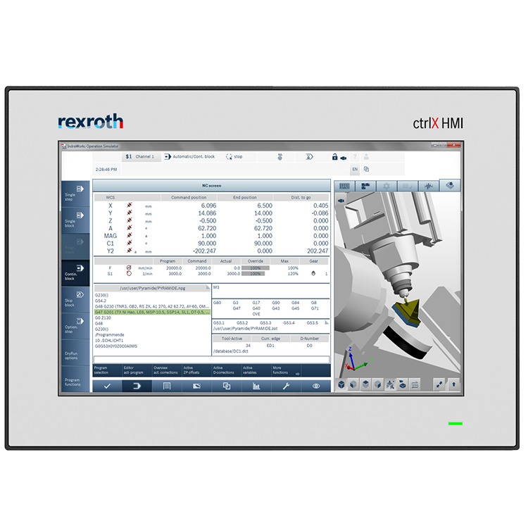 Bosch Rexroth WR2110 Series ctrlX HMI Web Panel - 10 in, Multi-Touch Display, 1280 x 800