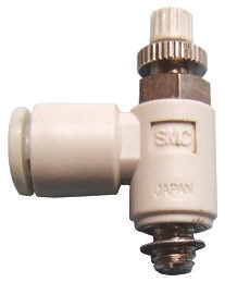 SMC AS Series Threaded Speed Controller, R 1/4 Male Inlet Port x R 1/4 Male Outlet Port x 6mm Tube Outlet Port