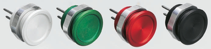 Schurter Piezo Switch, IP67, Solder, 100 mA, -20 → +60°C Red