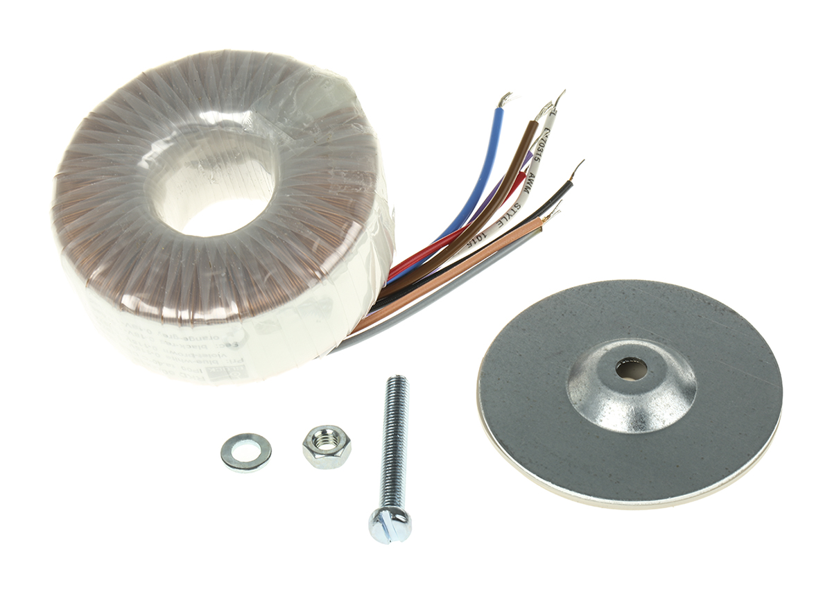 Block 115 V ac, 230 V ac, 2 x 18V ac Toroidal Transformer, 60VA 2 Output