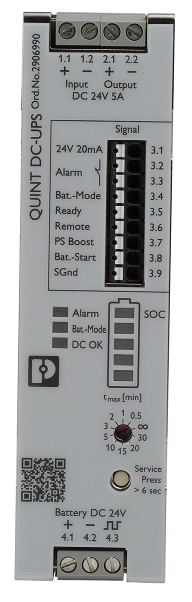 Phoenix Contact 18 → 30V dc Input DIN Rail Uninterruptible Power Supply (240W), QUINT4
