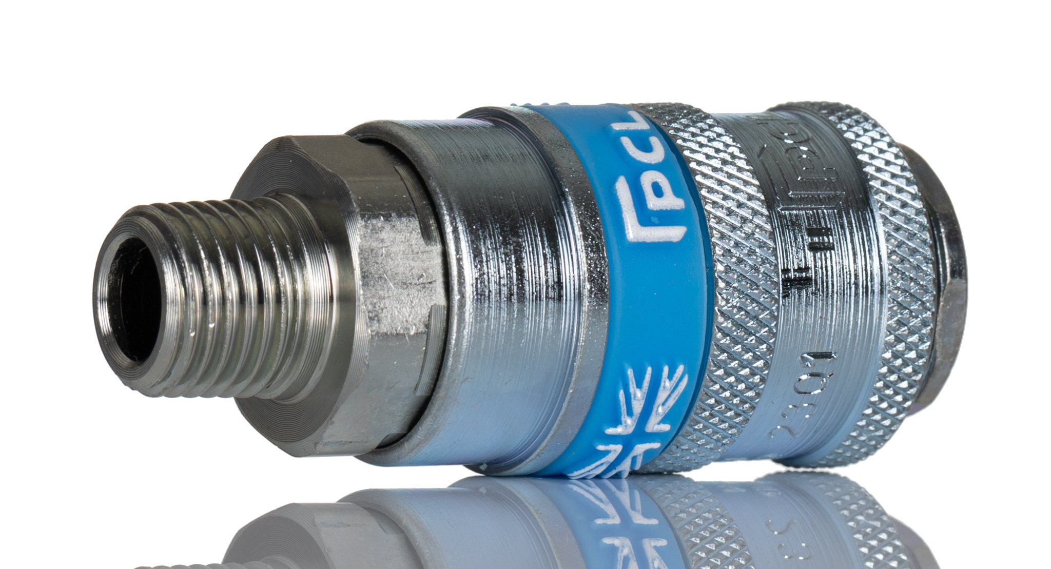 PCL Steel Female Pneumatic Quick Connect Coupling, R 1/4 Male Threaded