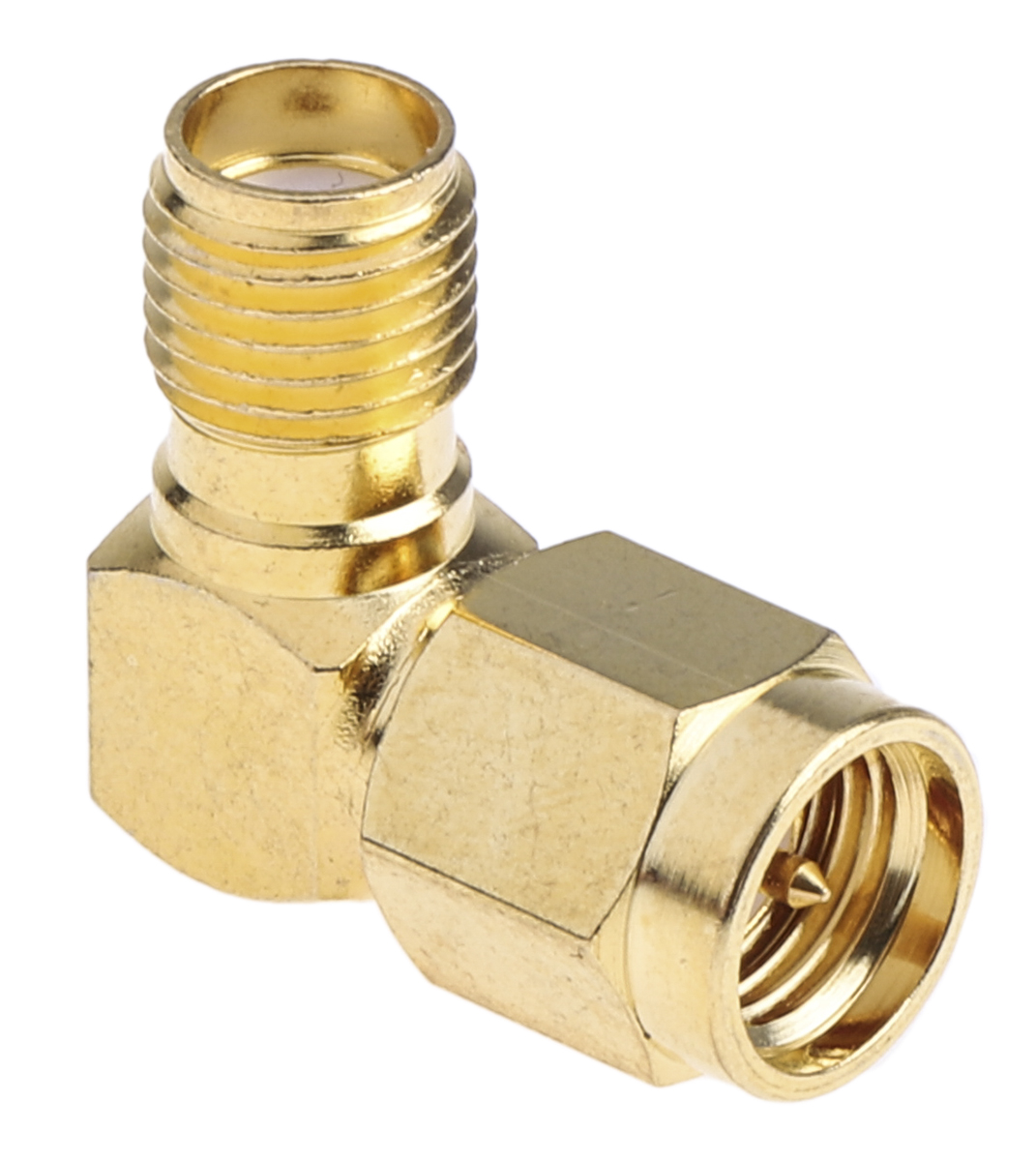 RS PRO Right Angle 50Ω RF Adapter SMA Plug to SMA Socket 12.4GHz