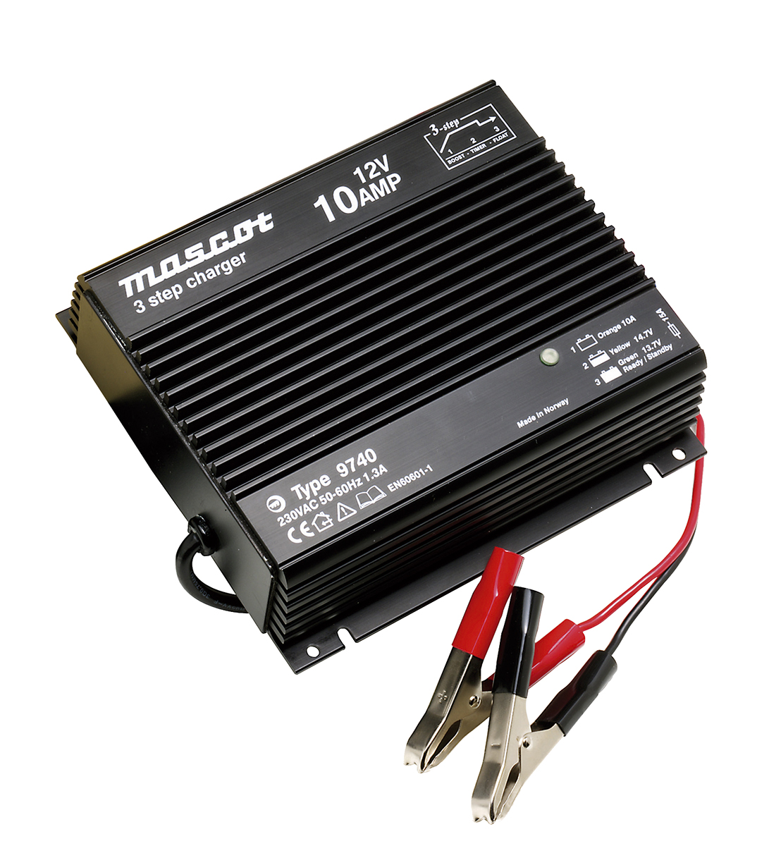 Mascot Battery Charger For Lead Acid 12V 10A with UK plug