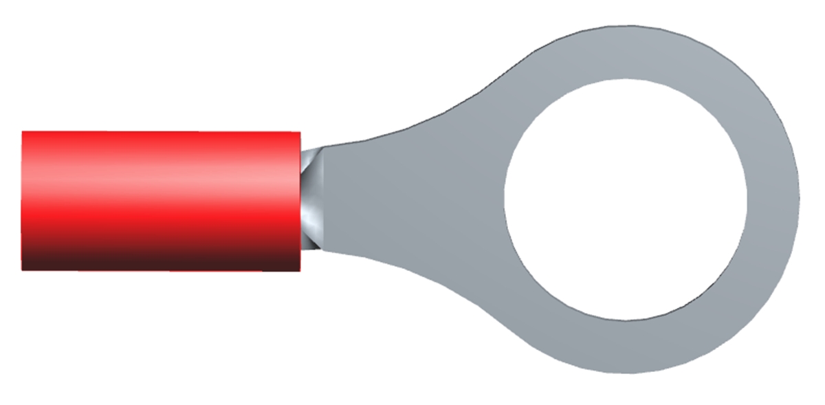 TE Connectivity, PLASTI-GRIP Insulated Ring Terminal, M8 (5/16) Stud Size, 0.26mm² to 1.65mm² Wire Size, Red