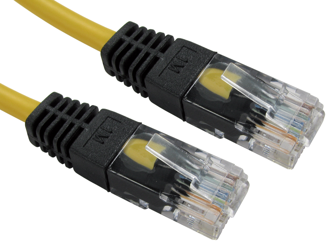 RS PRO, 5m Cat5e, Yellow RJ45 to Male RJ45 Male, UTP Unshielded, Terminated PVC Sheath