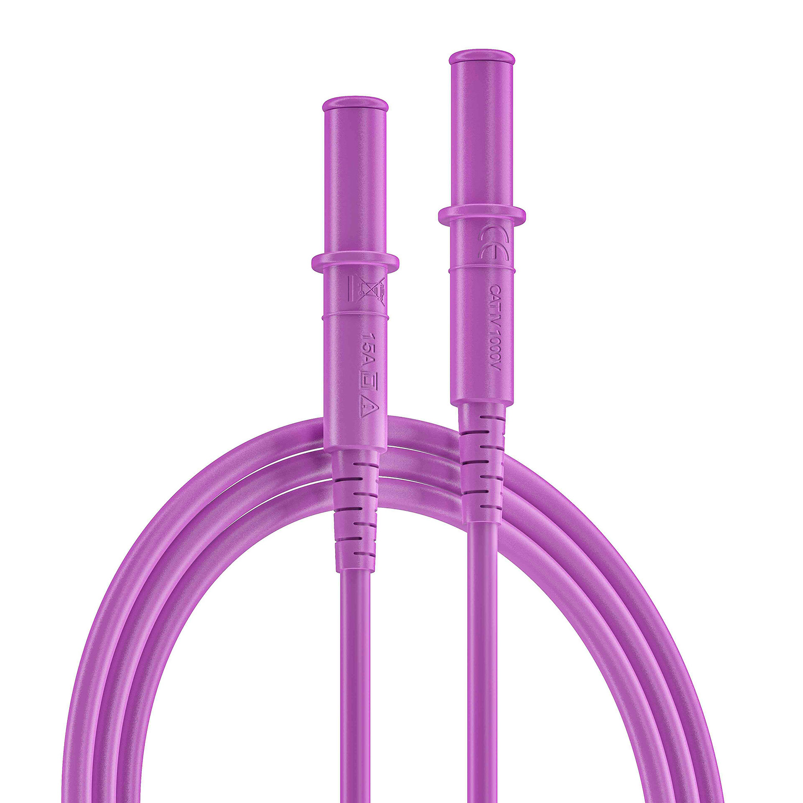RS PRO Test Leads, 10A, 1000V, Purple, 1.5m Lead Length