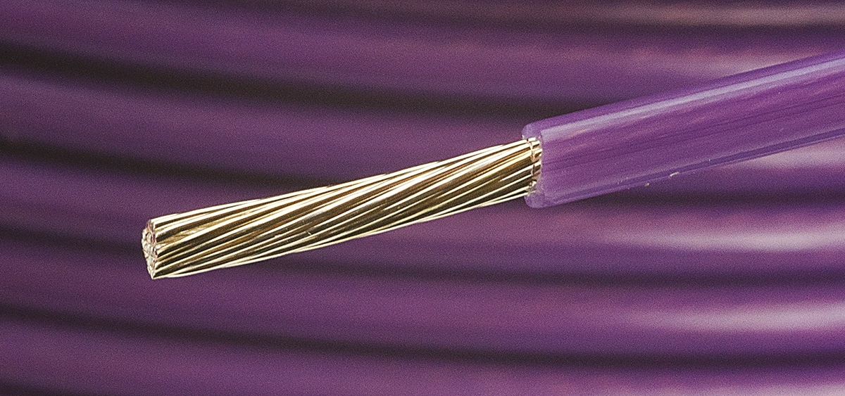 Alpha Wire Hook-up Wire TEFLON Series Purple 1.23 mm² PTFE Equipment Wire, 16 AWG, 19/0.29 mm, 30m, PTFE Insulation,
