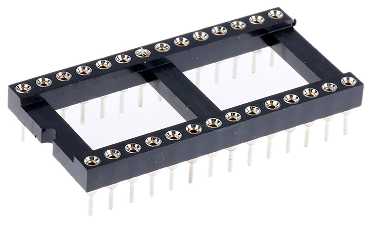 Winslow 2.54mm Pitch Vertical 28 Way, Through Hole Turned Pin Open Frame IC Dip Socket, 5A