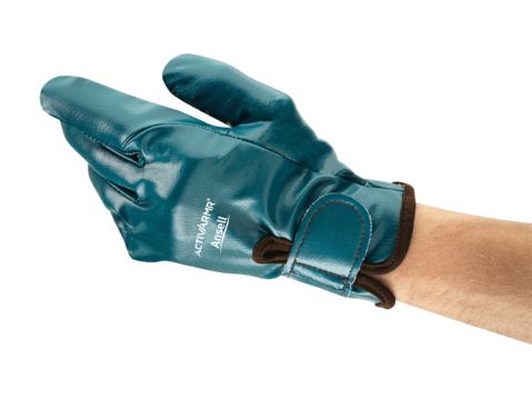 Ansell 71-120 Blue Nitrile Work Gloves, Size 8, Nitrile Coating