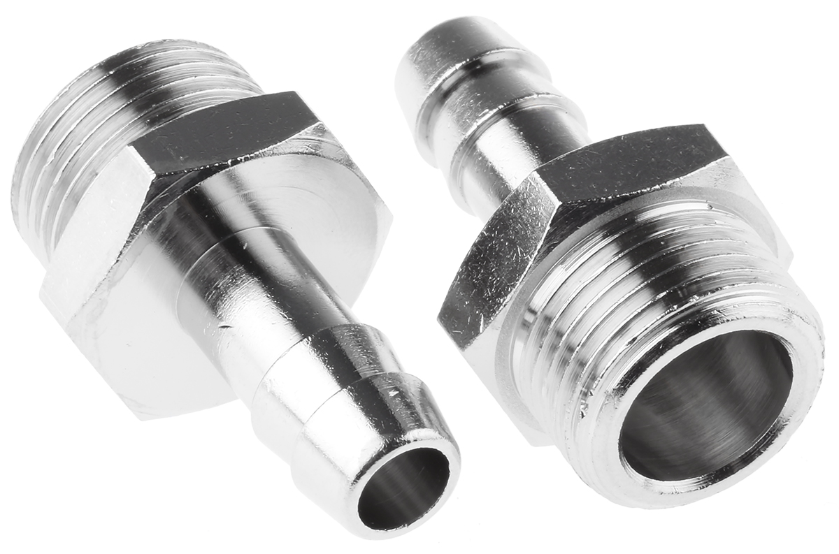 Legris LF3000 Series Straight Threaded Adaptor, G 3/8 Male to Push In 8 mm, Threaded-to-Tube Connection Style