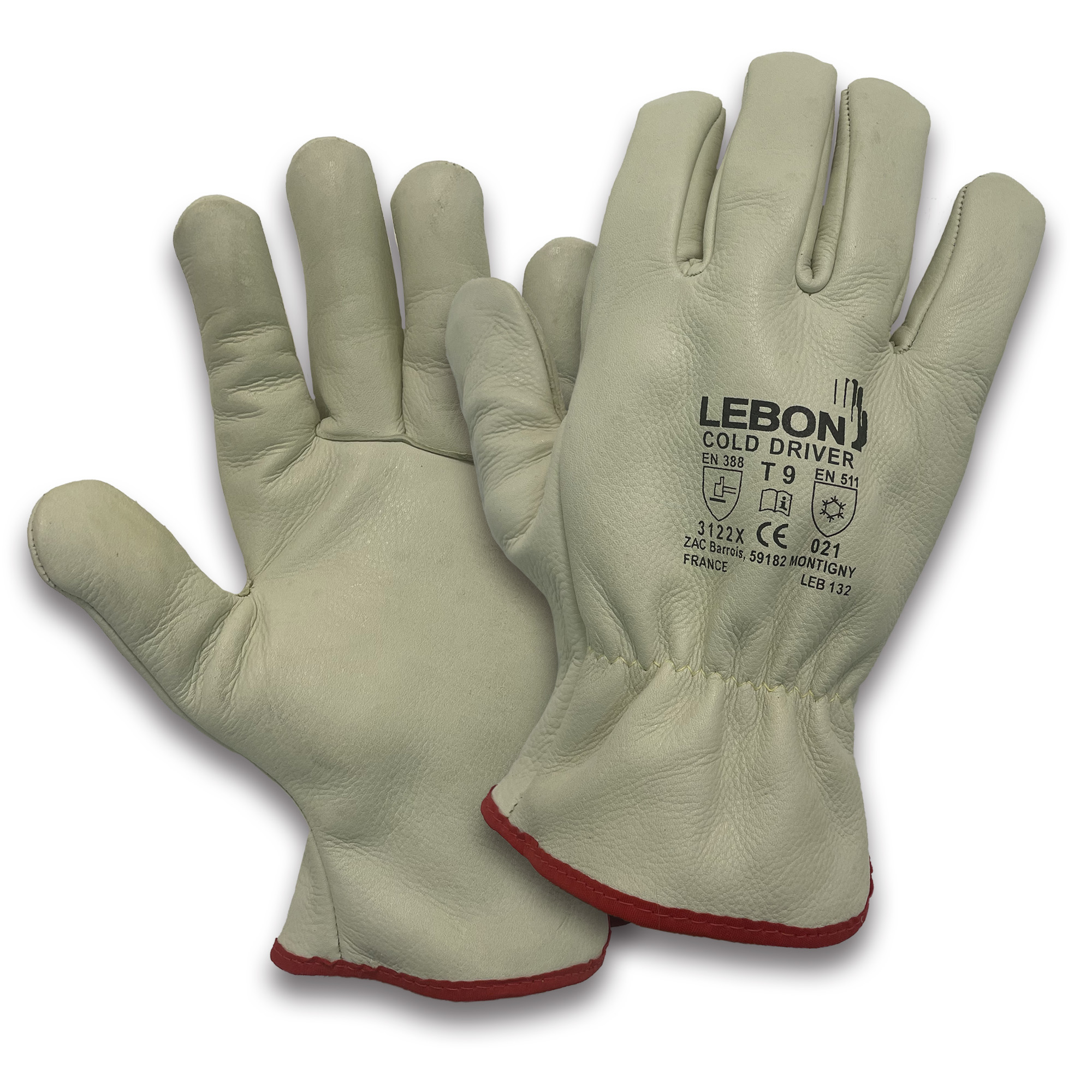 Lebon Protection Yellow Fleece Leather Glove, Size 11