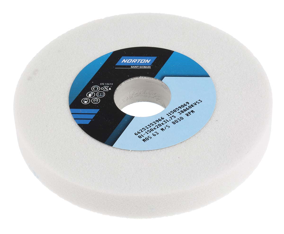 Norton VITRIUM 3 Straight Wheel Aluminium Oxide Grinding Wheel, 150mm Diameter, P60 Grit