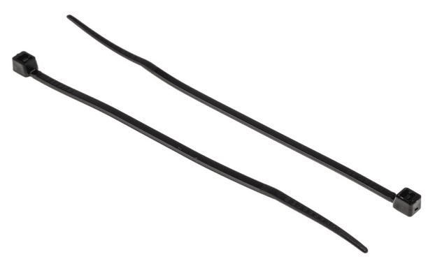 RS PRO Cable Tie, 292mm x 3.6 mm, Black Nylon, Pk-250