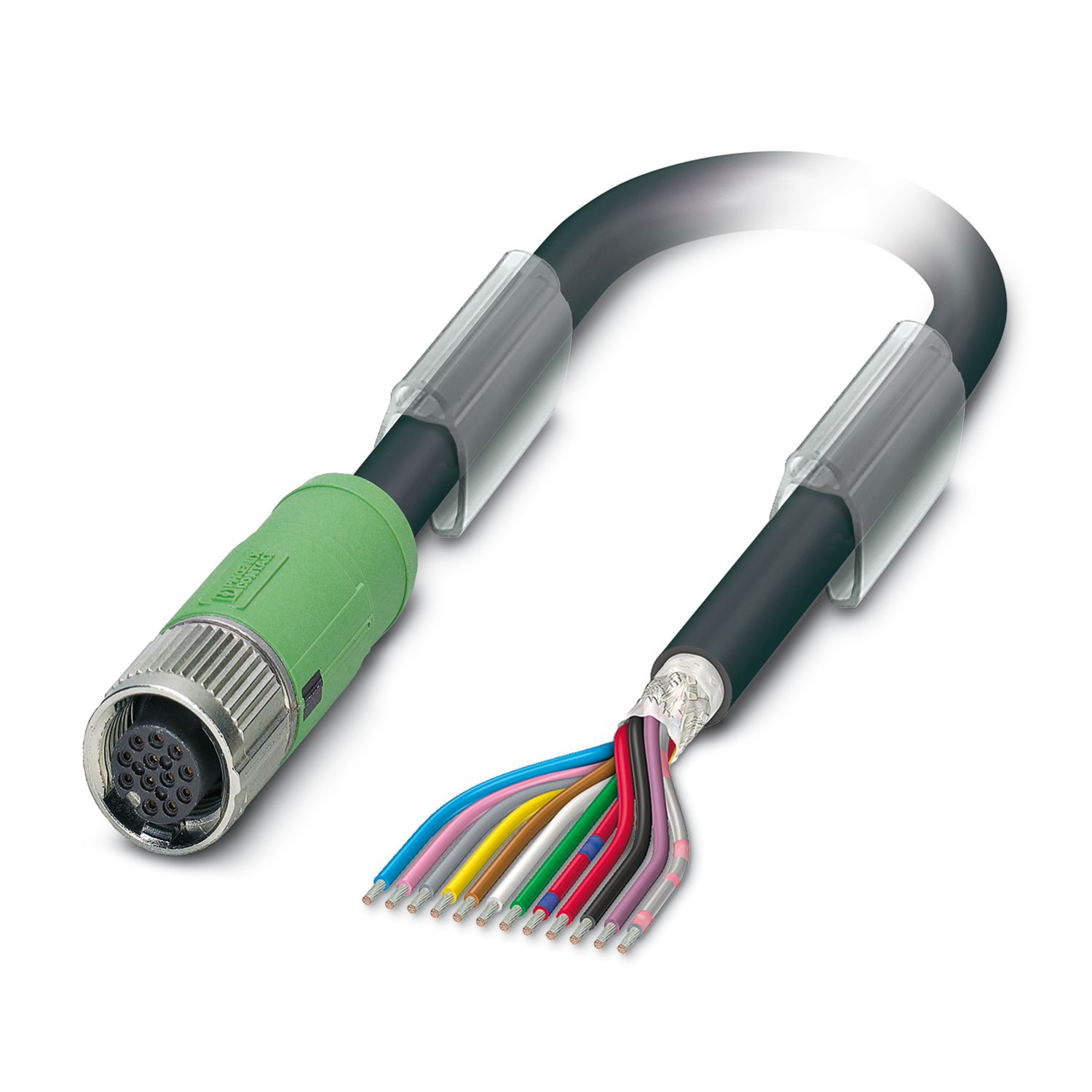 Phoenix Contact Female 12 way M12 to 12 way Free End Sensor Actuator Cable, 5 m