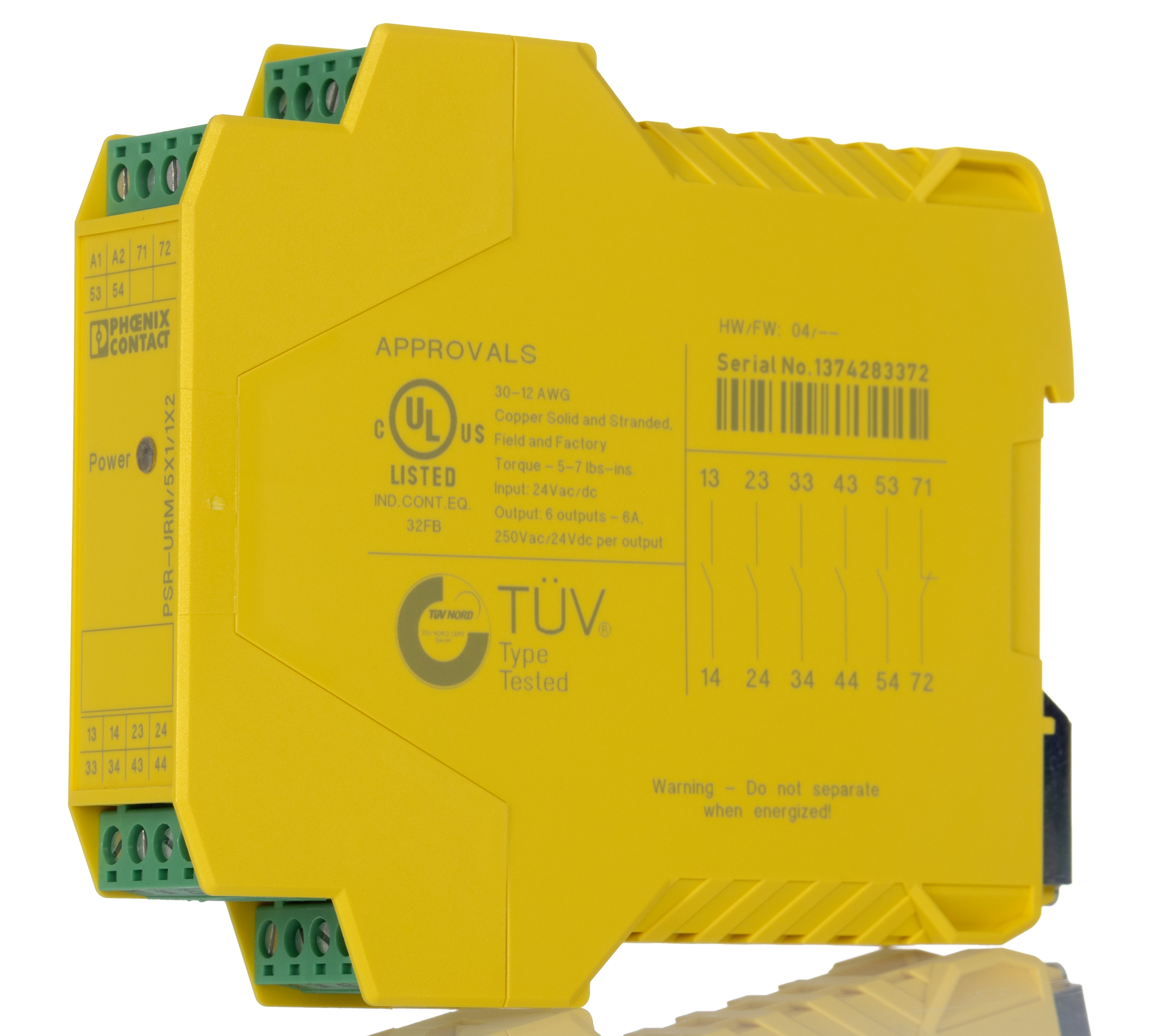 Phoenix Contact PSRclassic PSR 1 Auxiliary Contacts Coupling Relay 24V ac/dc, Single/Dual-Channel 5 Safety Contacts